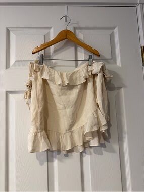 Orseund Iris Cream Ruffled Mini Skirt